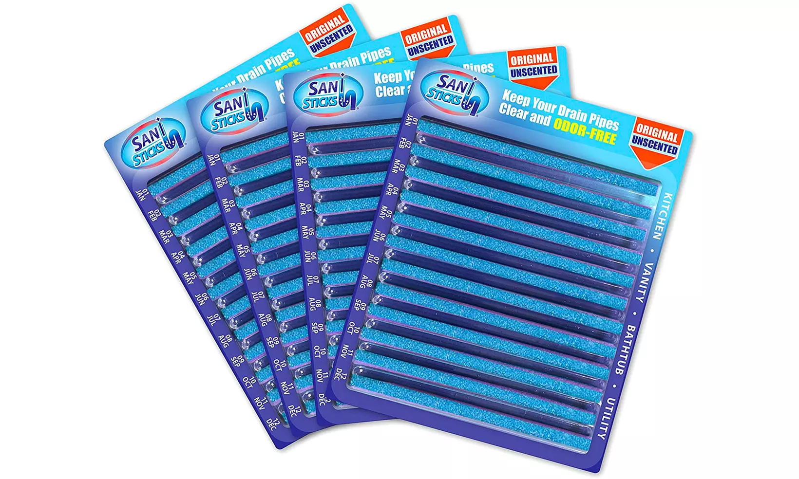 12 Sticks con speciali composti enzimatici per igienizzare, pulire e disinfettare le tubature - Primary Image