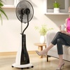 Image 1: HOMCOM Pedestal Fan with Water Mist Spray