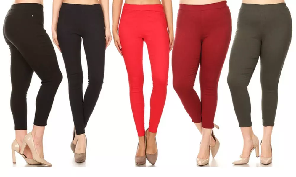 Women's Stretchy High-Waist Pull-On Ankle-Length Jeggings. Plus Sizes Available. - Primary Image