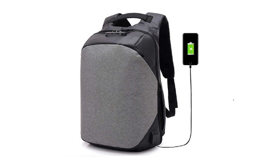 Image 2: Anti-Theft USB Port Backpack 