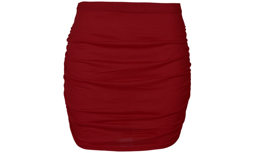 Image 12: Side Ruched Mini Skirt