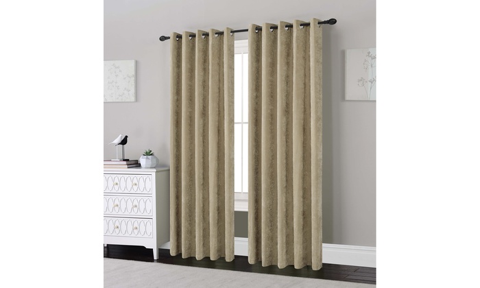 Chenille Eyelet Curtains Groupon Goods