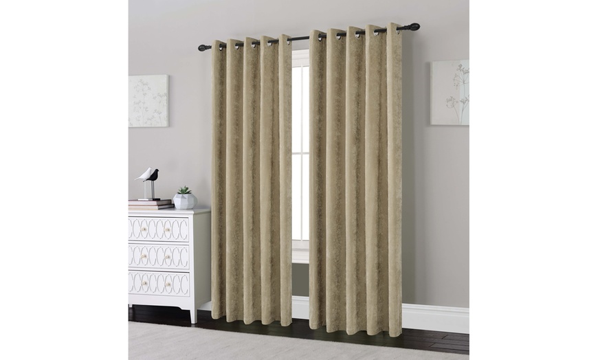 Image 2: Chenille Eyelet Curtains 