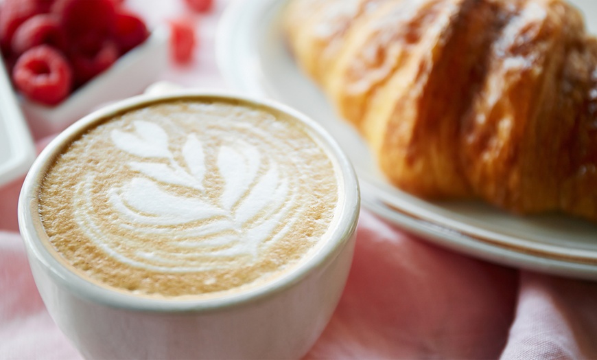 Image 1: Hot Drink and Cake