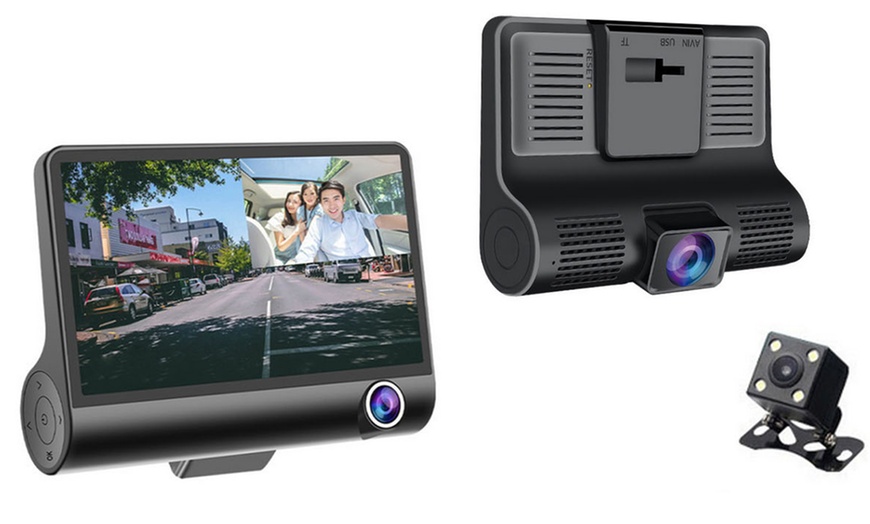 Image 1: Triple Vision Dash Cam with Night Vision