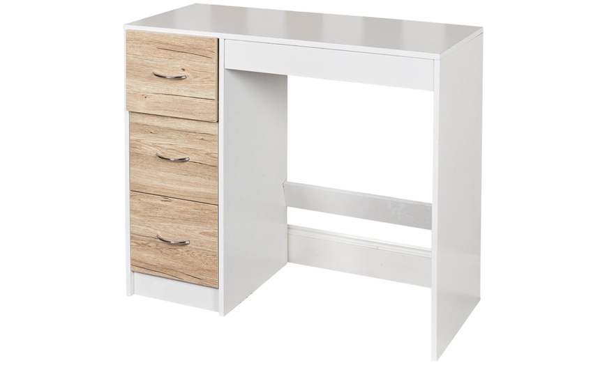 Image 7: Three-Drawer Wooden Bedroom Dressing Table