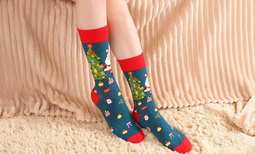 Image 10: Two or Four Pack Christmas Cotton Socks