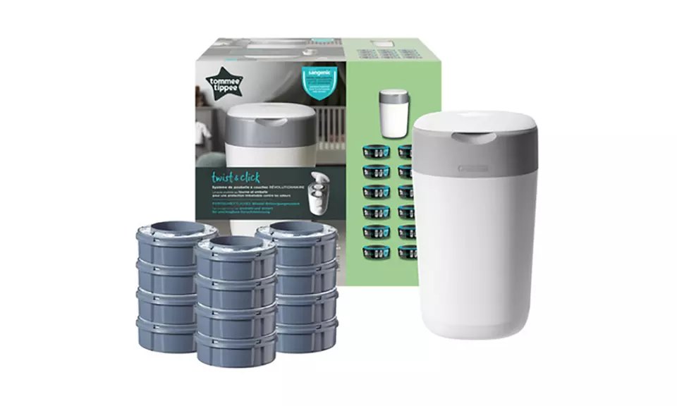 Poubelle pour couches Tommee Tippee Twist & Click avec 12 recharges - Primary Image