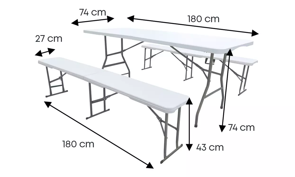 Set tavolo e panche pieghevoli Crotone
