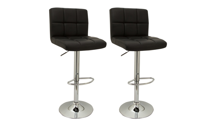 Image 8: Two Faux Leather Bar Stools