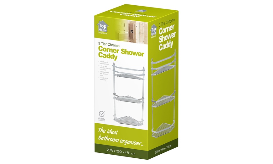 Image 2: Three-Tier Corner Shower Caddy 