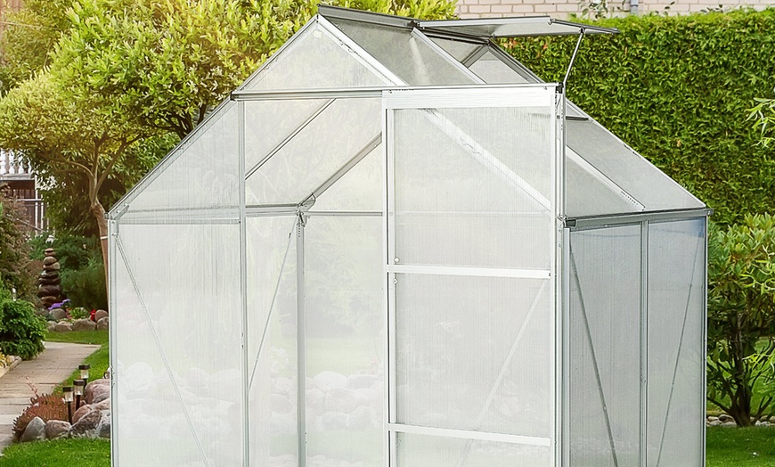 Image 11: Outsunny Polycarbonate Greenhouse