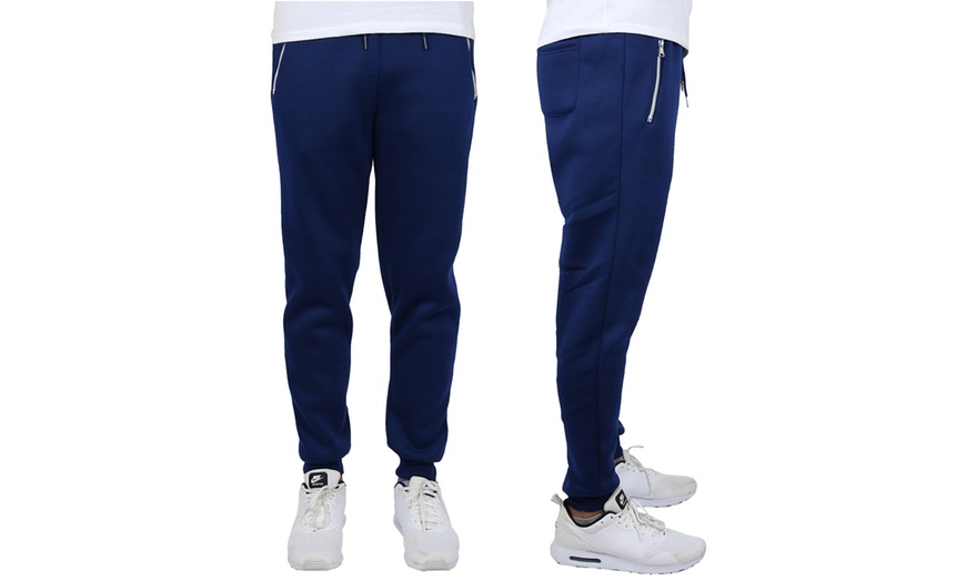 Image 14: Galaxy By Harvic Men's Regular-Fit Fleece Jogger Sweatpants (3XL-5XL)