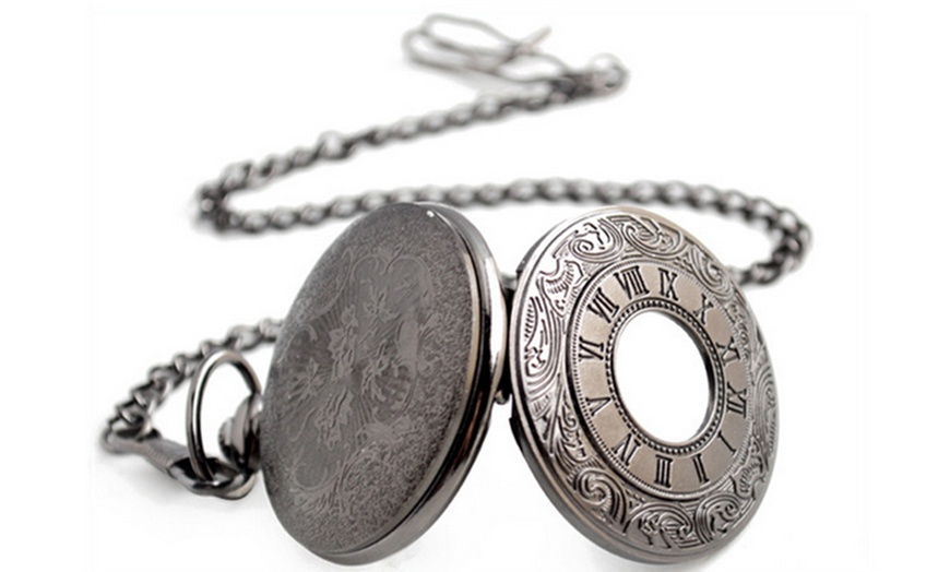 Image 1: Clamshell Unisex Pocket Watch