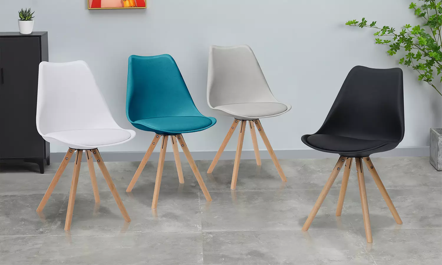 1x, 2x oder 4x Sampur Stuhl „Camelia“ im skandinavischem Stil