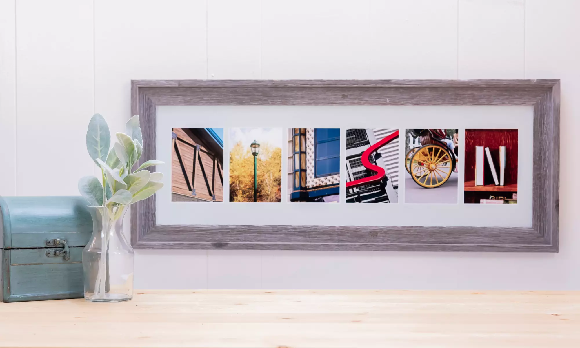 One, Two, or Three 8"x24" Framed Names with Wood Frames from Frame the Alphabet (Up to 63% Off) - Primary Image
