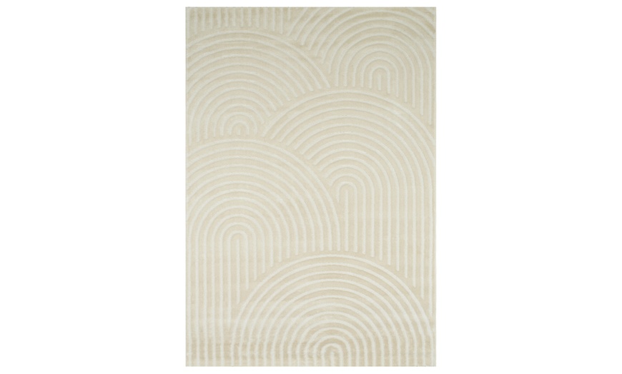 Image 2: Tapis à relief clair avec un design Art Déco