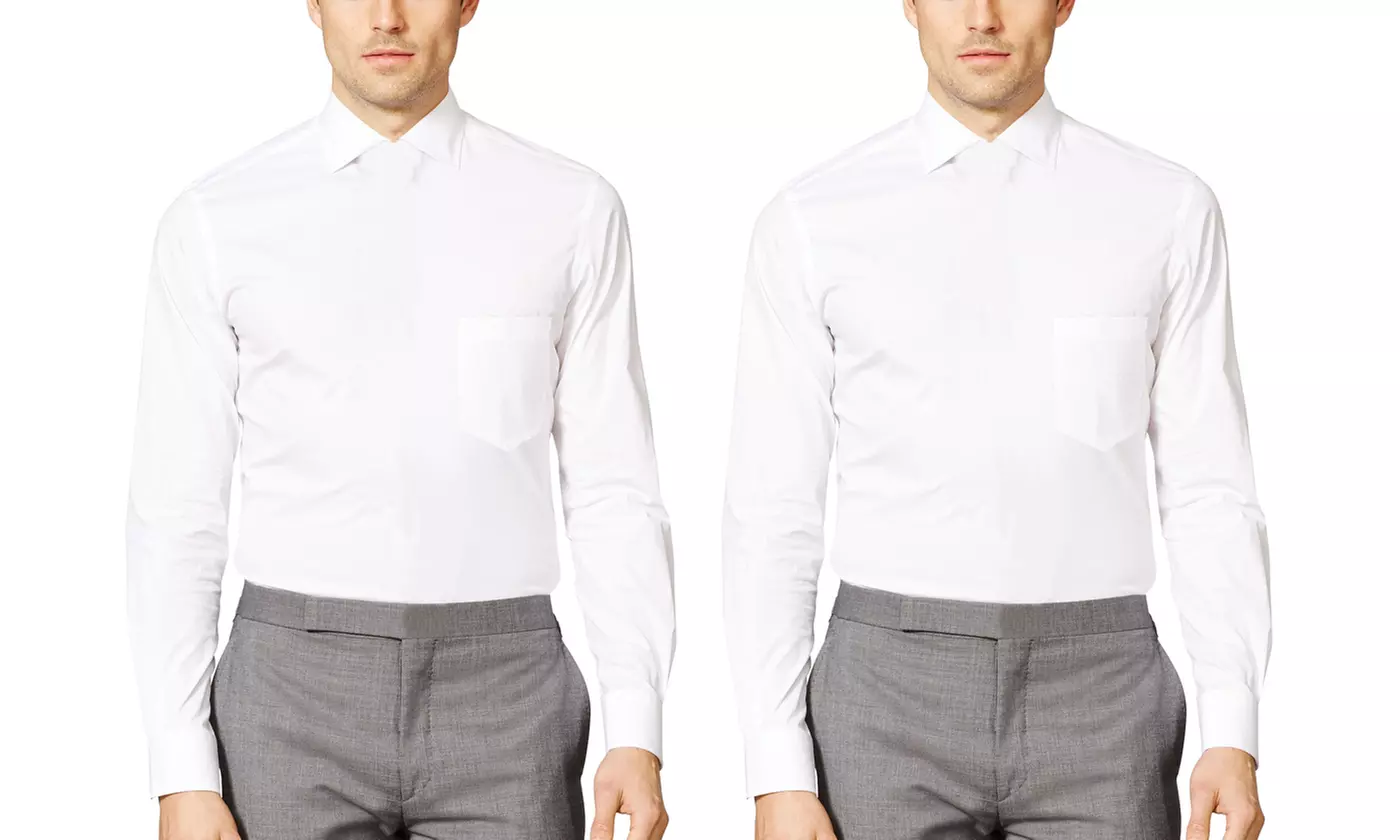 2-Pack Verno Men's Classic Fit Wrinkle-Resistant Dress Shirt - Image 3