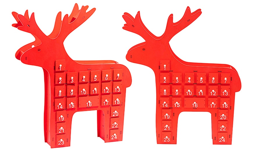 Image 2: Reindeer Wooden Advent Calendar