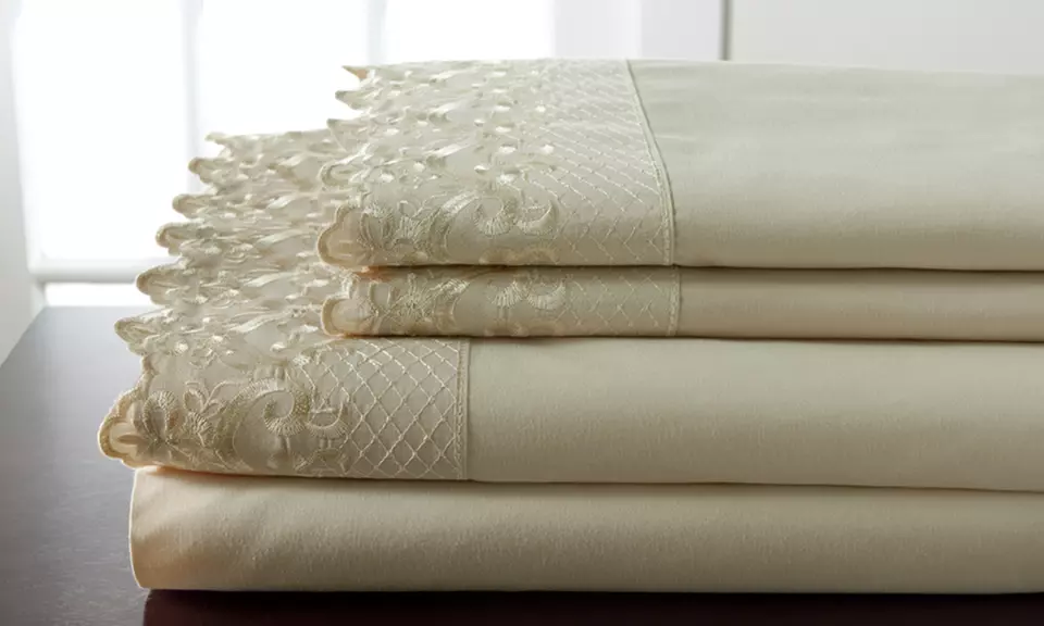 Clearance: Microfiber Sheet Set with Lace Trim - Second Medium