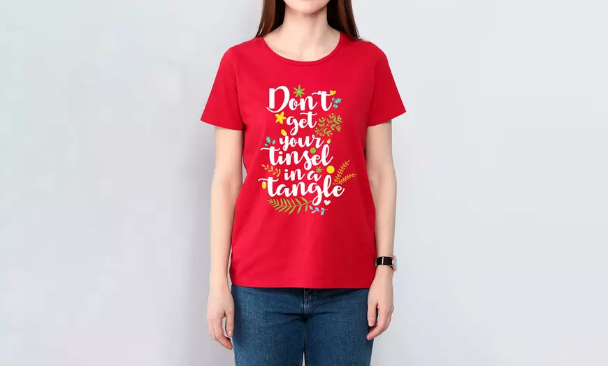 Image 23: T-shirts met kerstslogan