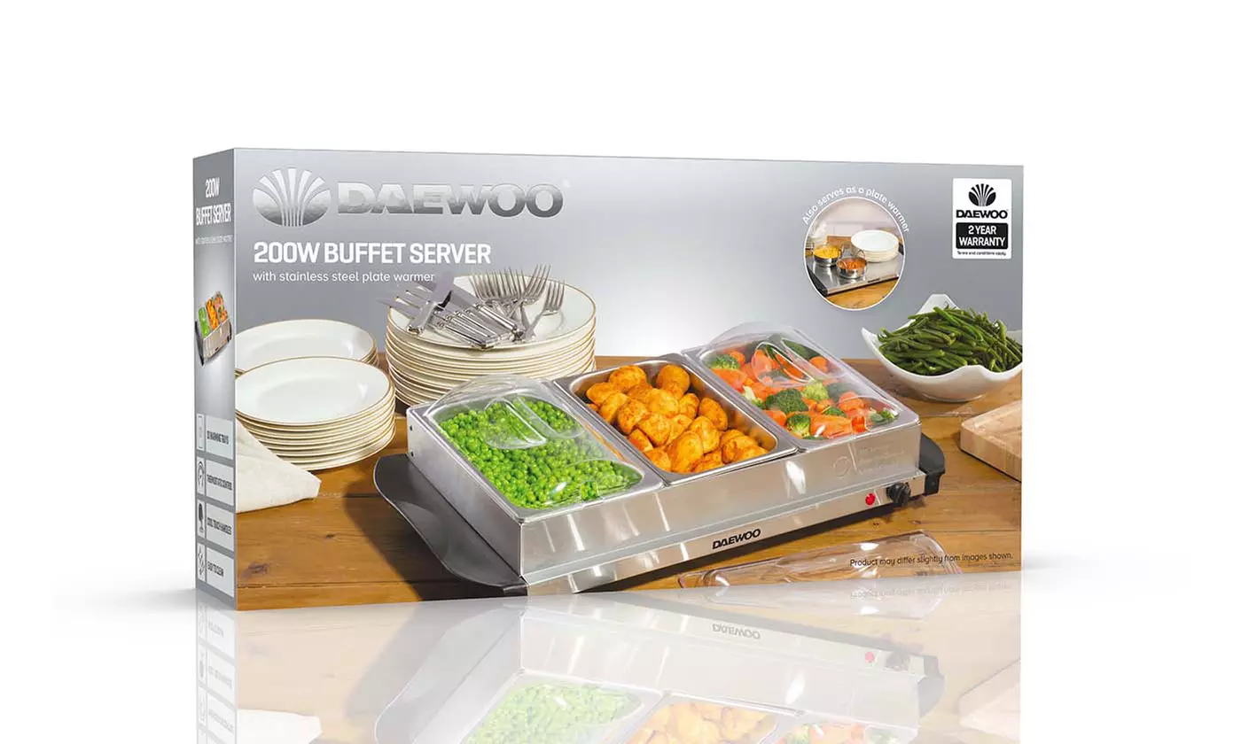 Daewoo Three-Section Buffet Server and Warming Tray - Second Medium