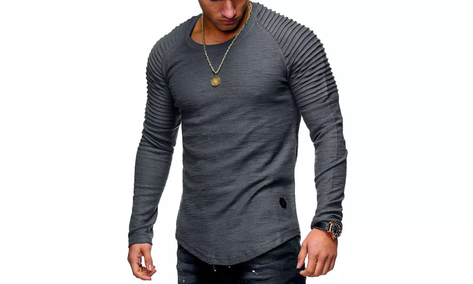 T-shirt à manches longues texturées pour homme de la collection Samuel - Second Medium