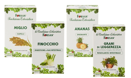2 o 3 confezioni di integratori Forsan, disponibili in 4 tipologie