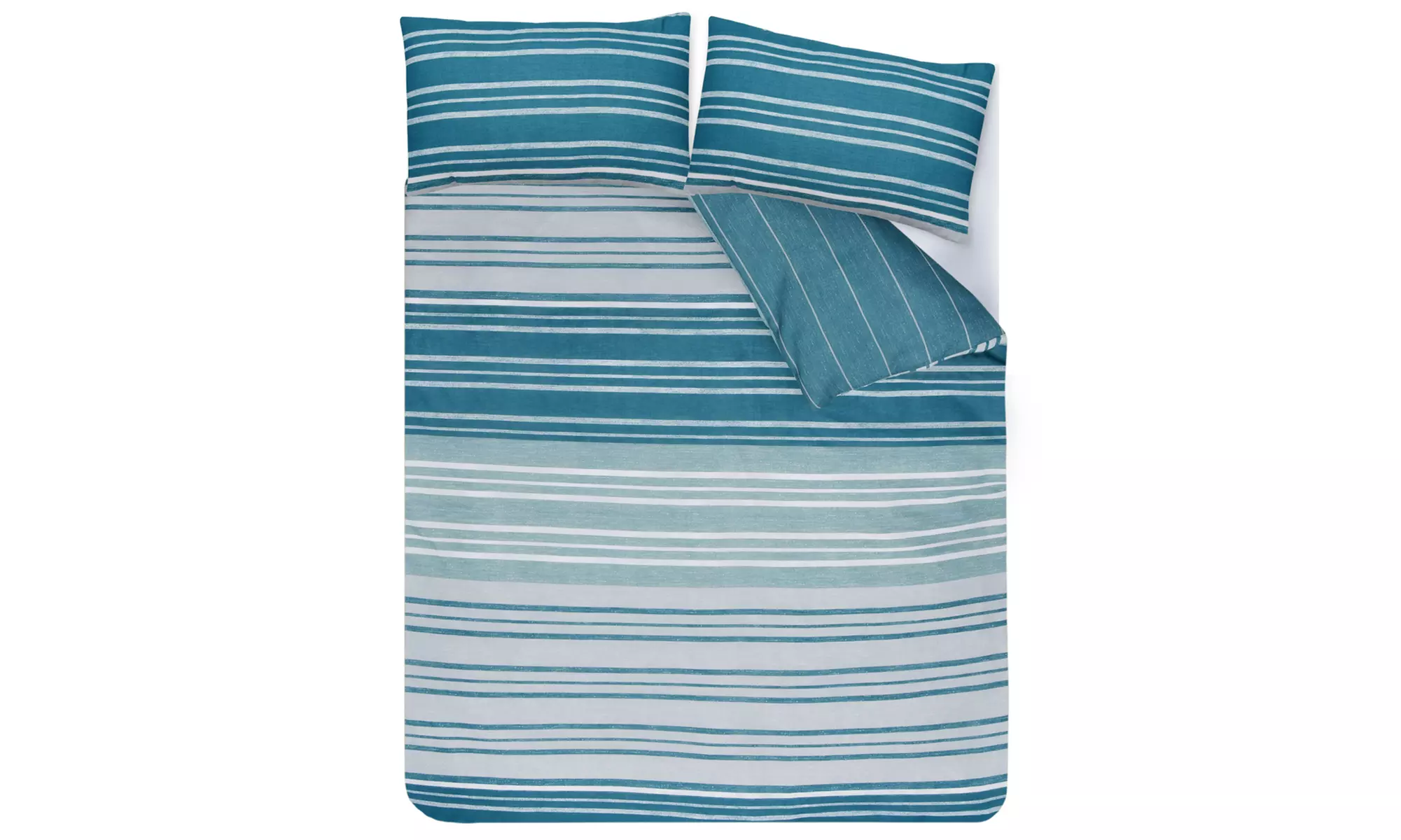 Smart Living Reversible Textured Stripe Duvet Set