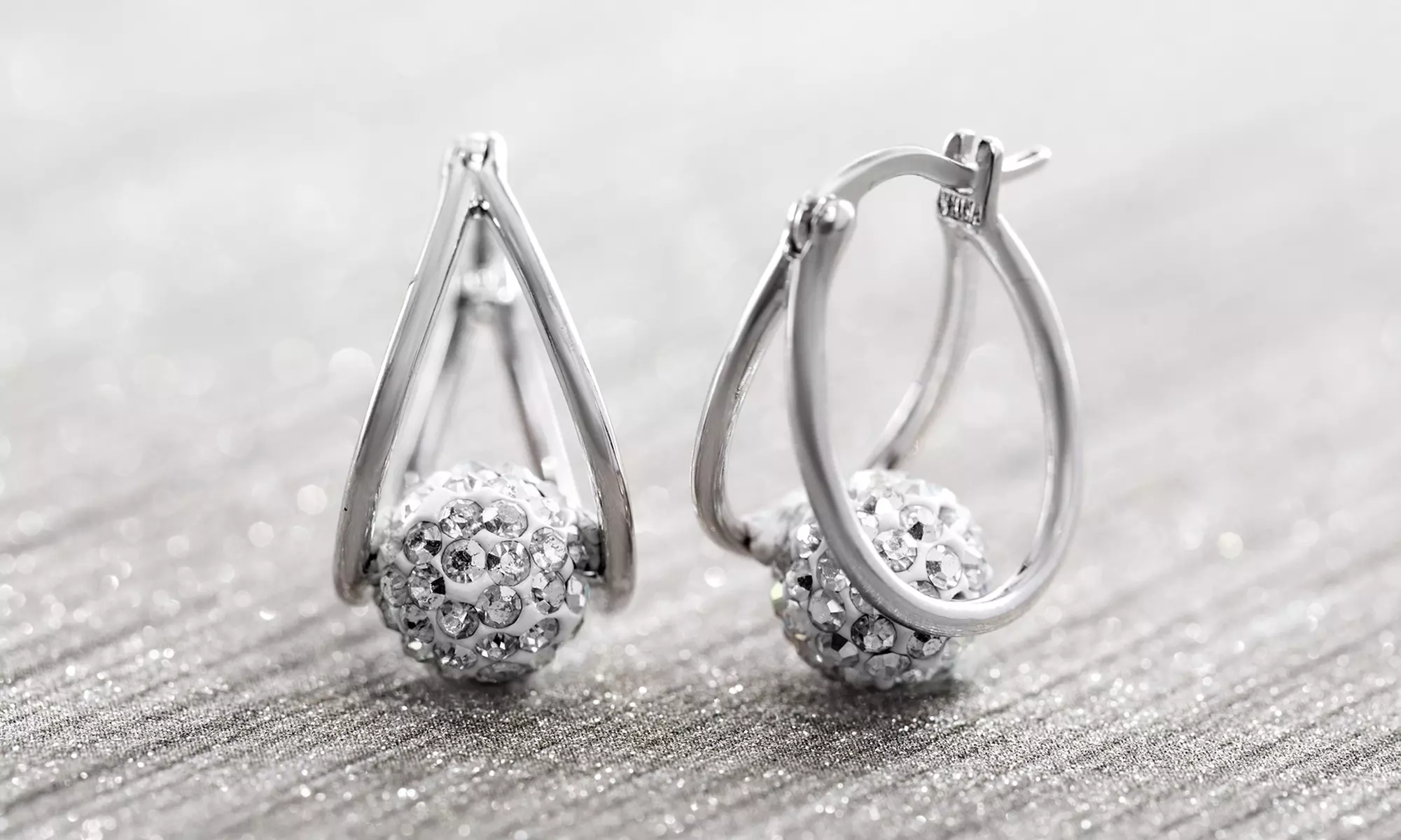 Nina & Grace Hoop Earrings Made With Swarovski Elements - Primary Image