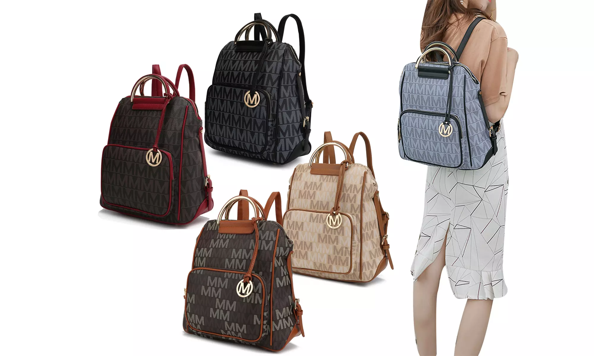 MKF Collection Vegan Leather M Signature Backpack - Primary Image