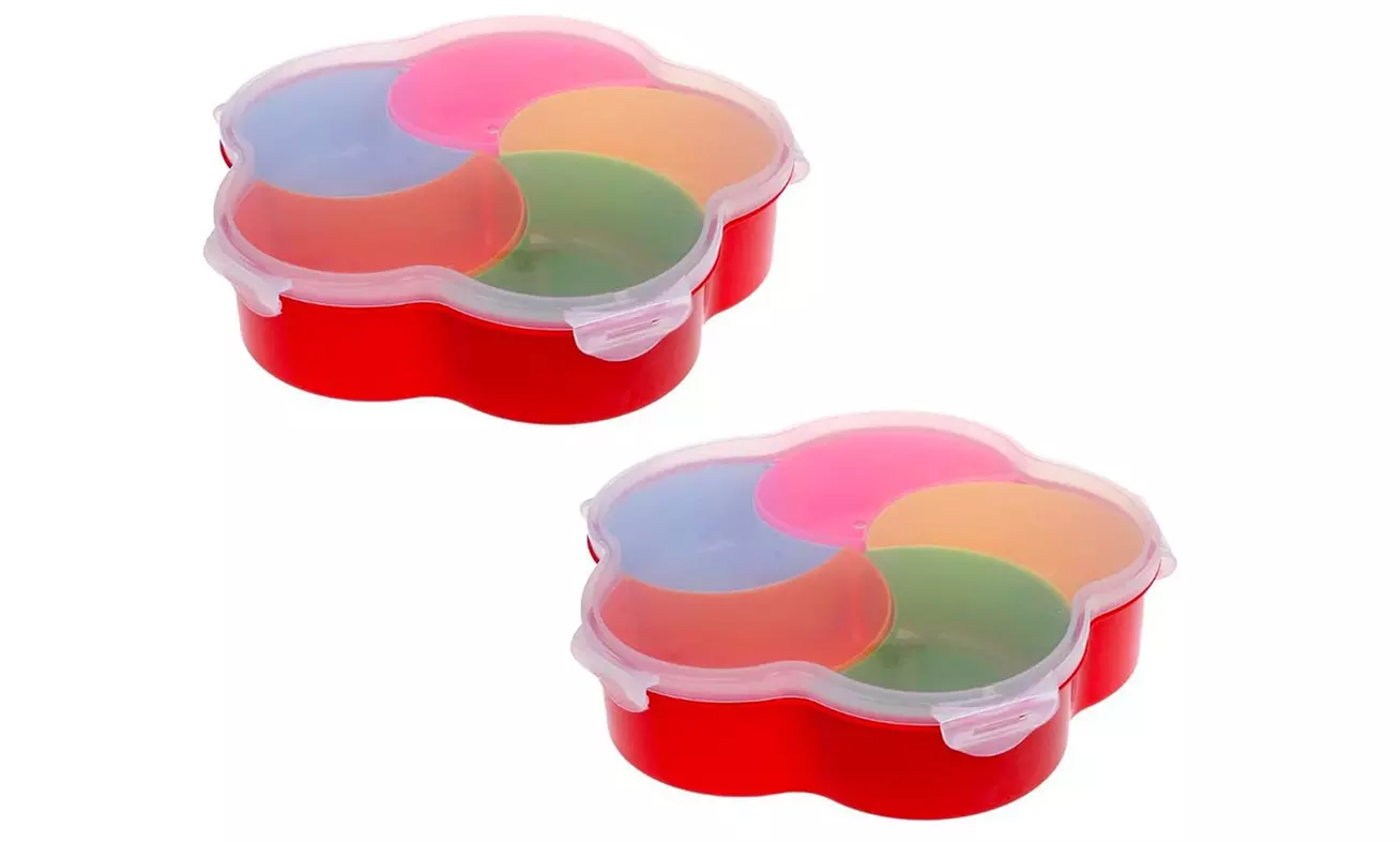 Set apéritifs en fleur avec couvercle et compartiments amovibles