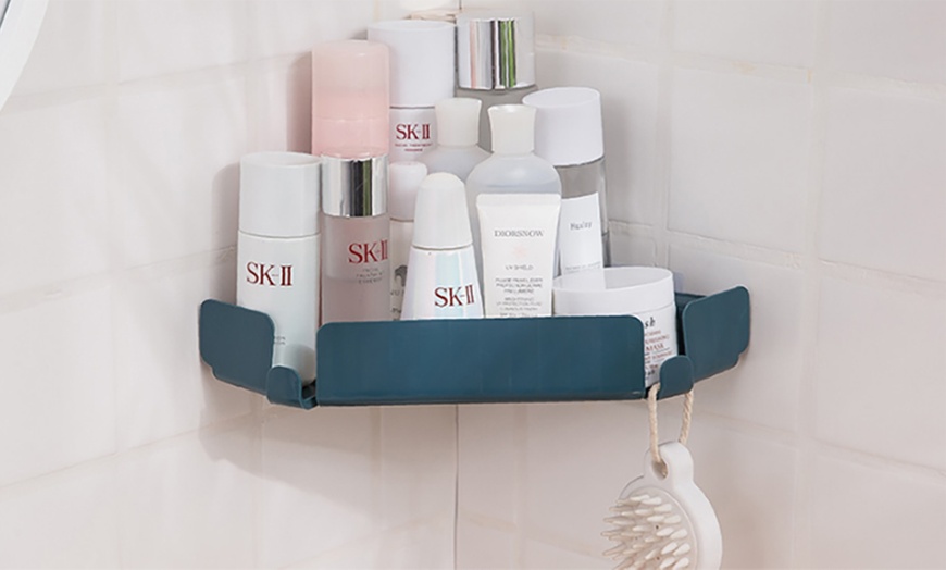 Image 3: Self-Adhesive Corner Shelf Storage Organiser
