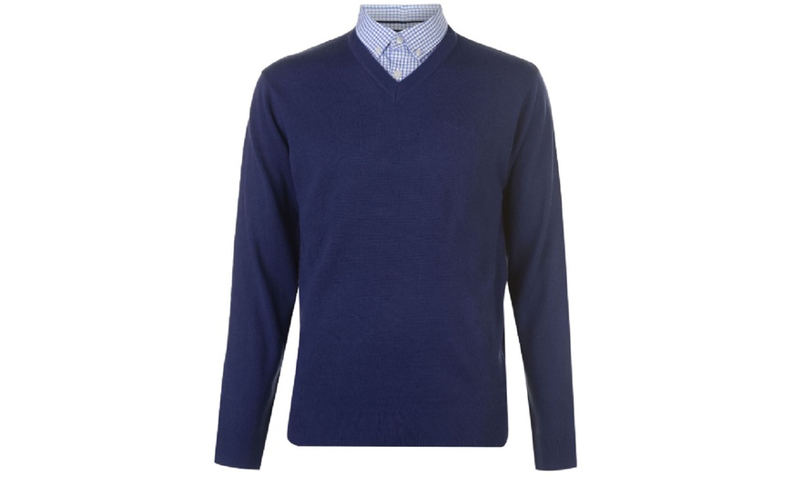 Image 3: Pierre Cardin Mock V-Neck Jumper