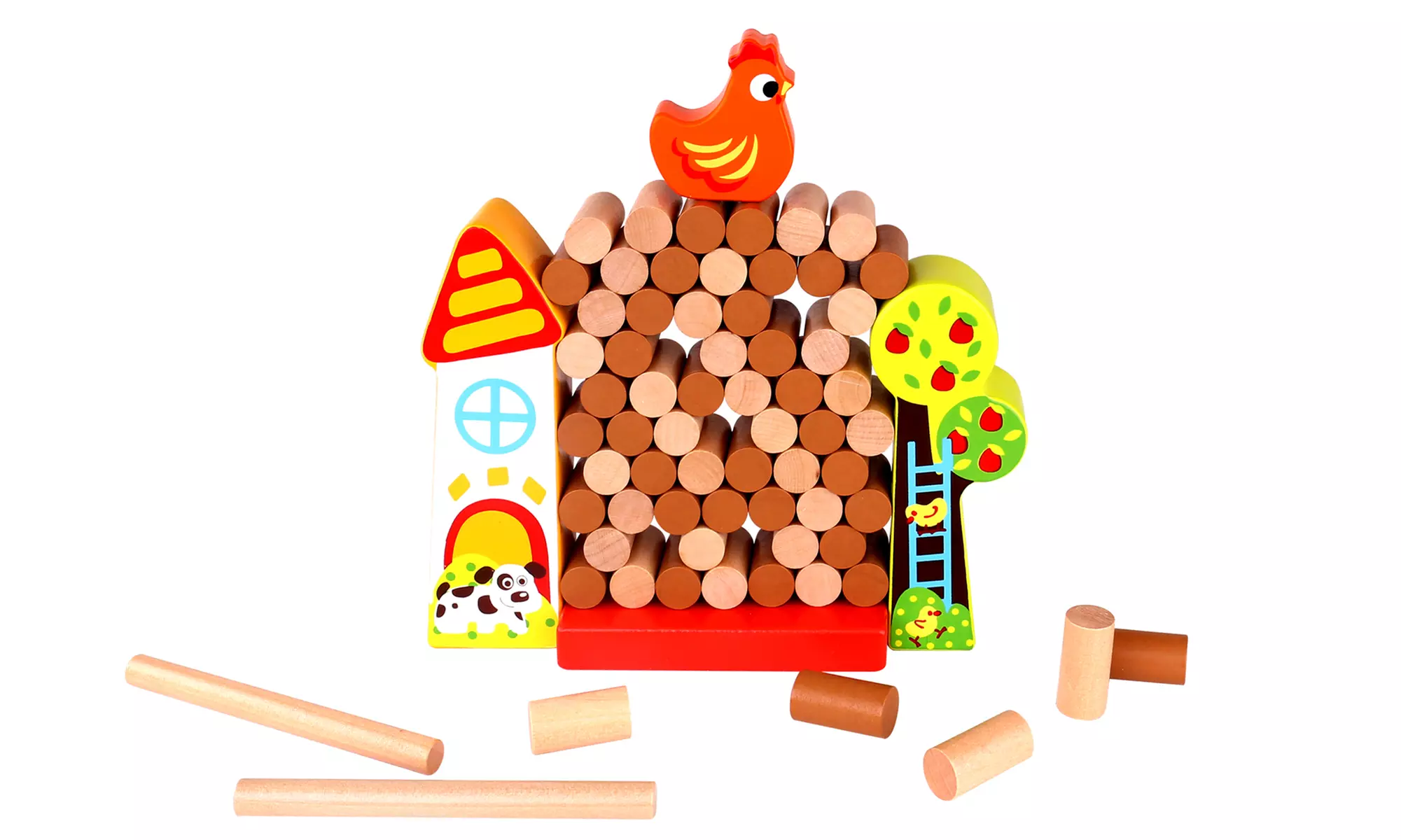 Jeu Jenga assemblage de battons et poule Tooky Toy - Primary Image