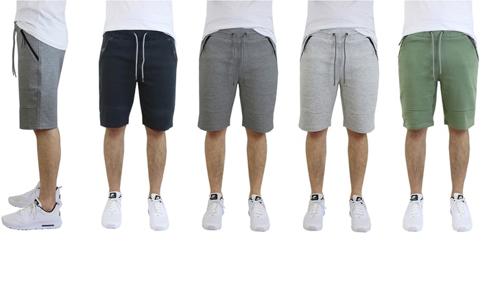 mens fleece shorts with zip pockets