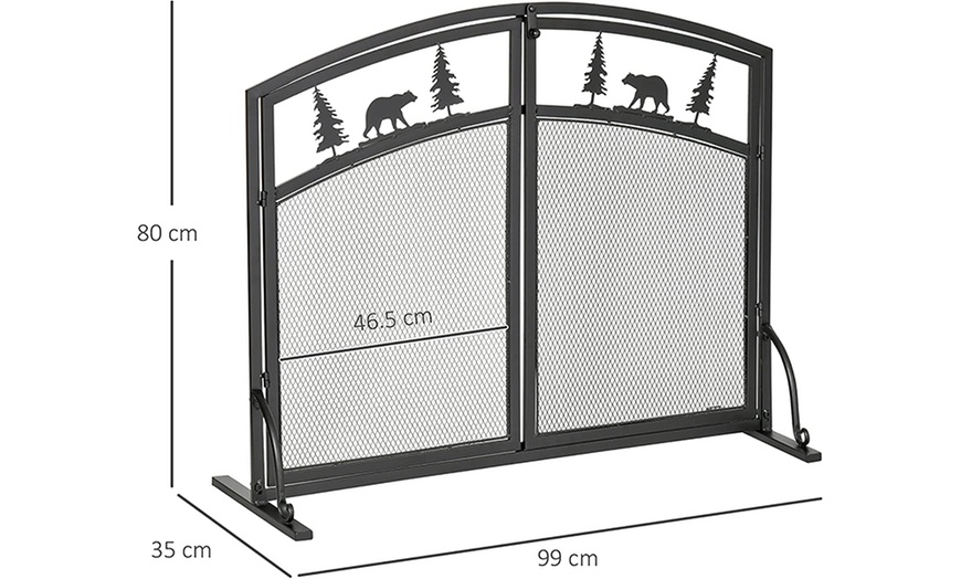 Image 7: HomCom Fireplace Screen