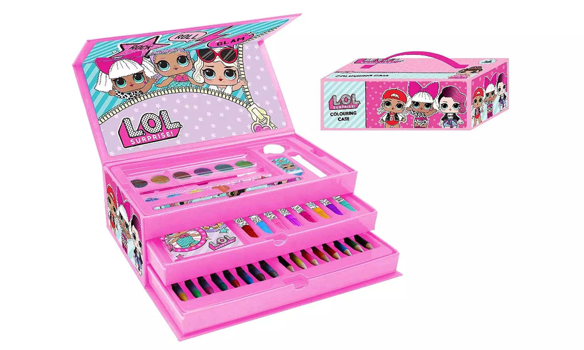 Grande Malette de dessin 52 pièces LOL, Reine des Neiges ou Princesses Disney - Primary Image