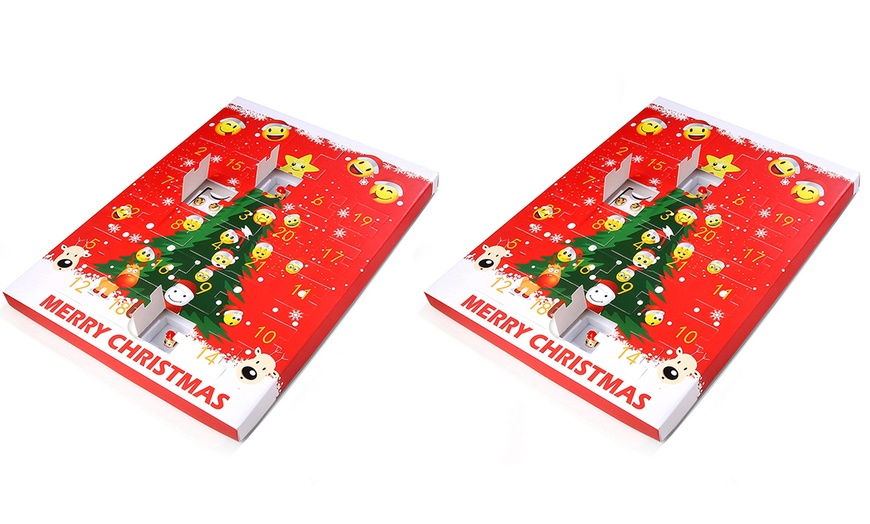 Image 4: One or Two Christmas-Themed Emoji-Charm Jewellery Advent Calendars