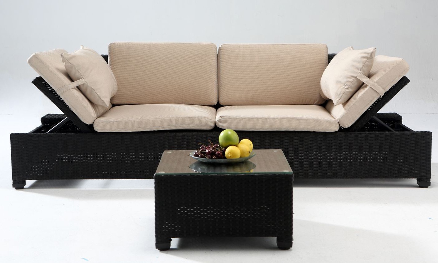 Set de muebles de jardín de resina con sofá modular de Kocoon