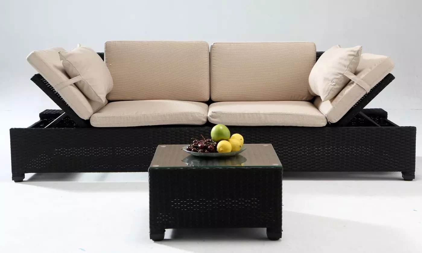 Set de muebles de jardín de resina con sofá modular y mesa de Kocoon, con envío gratuito - Primary Image