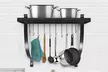 Sorbus Wall Mount Pot Rack with Hooks - Second Medium