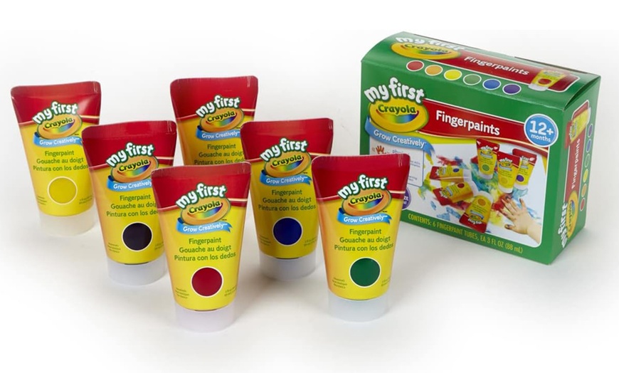 Image 3: Crayola Washable Finger Paints - 6 Vibrant Colors, Easy-to-Clean Fun