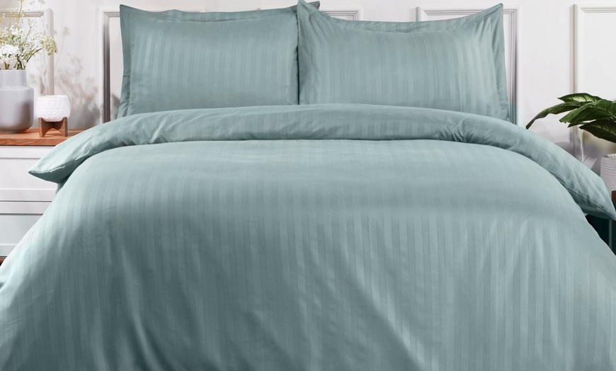 Image 5: Hotel Stripe Soft Touch Duvet Set
