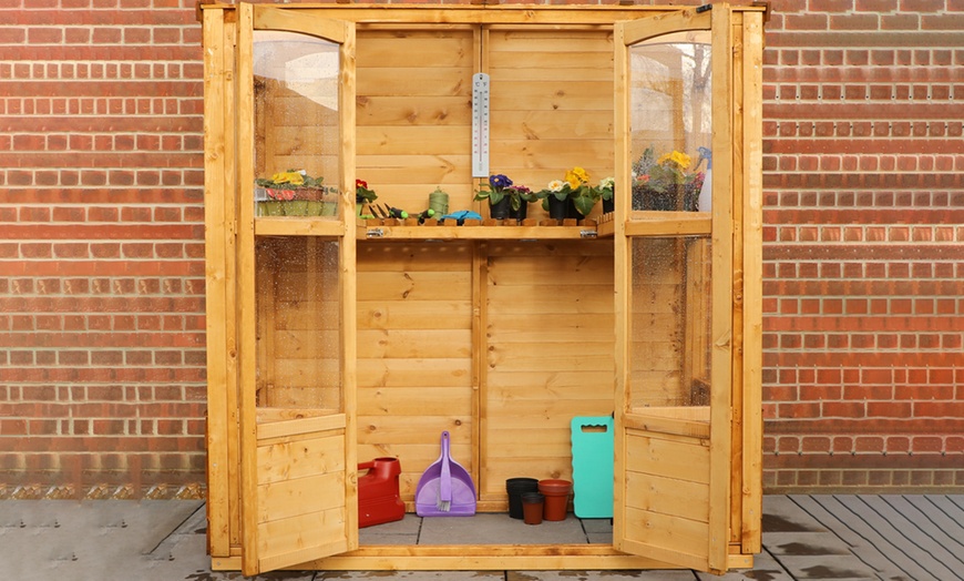 Image 1: Mercia Tall Wall Greenhouse