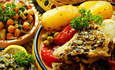 $25 for a Pan-Mediterranean Meal with Appetizer and Entrees for Two at Cayenne Cafe (Up to $53 Value) - Primary Image