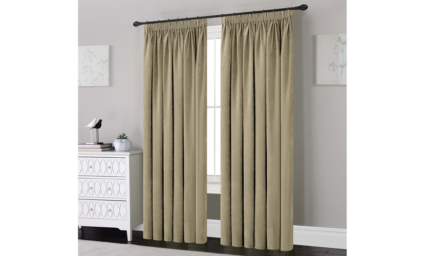 Image 5: Chenille Pencil Pleat Curtains