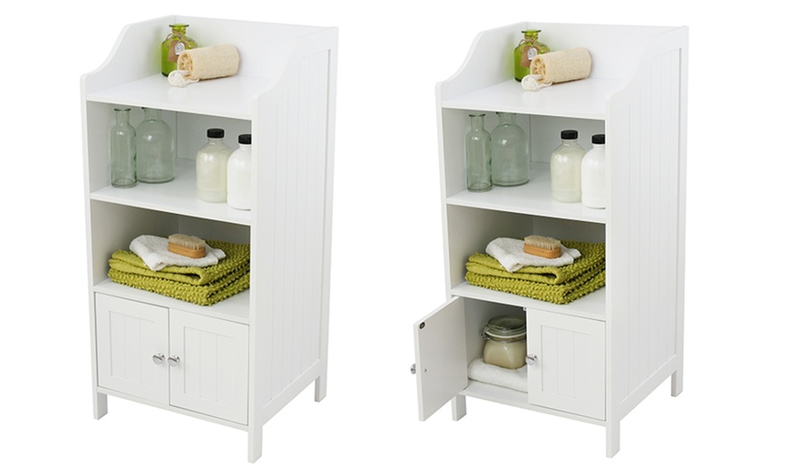 Image 1: 2-Door 3-Shelf Bathroom Cabinet