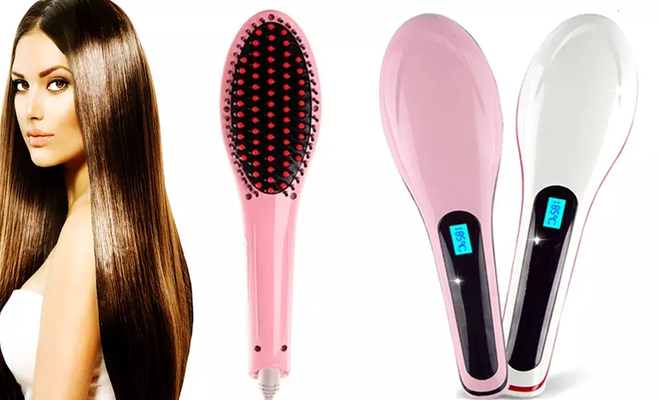 Ceramic Hair-Straightener Brush - Primary Image