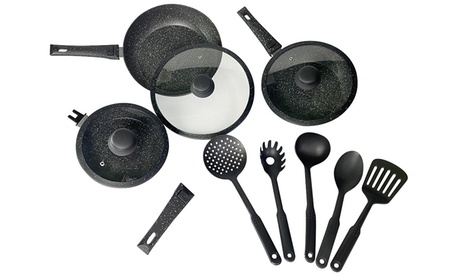 Set padelle da 14 pezzi con manici rimovibili e mestoli